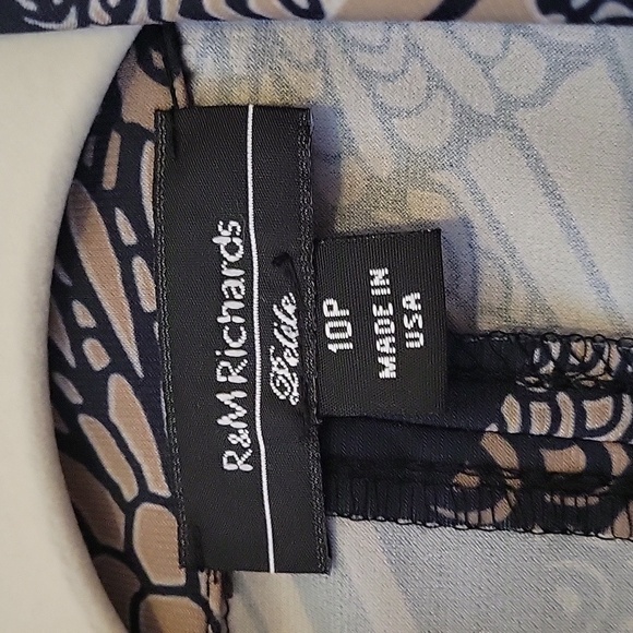 R & M Richards Petite women's jacket dress set, 10P, Black/Tan, GUC - Picture 7 of 9